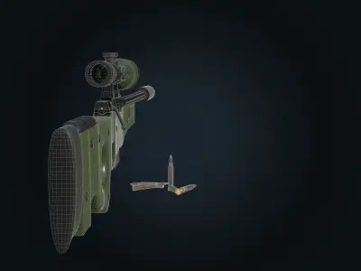 AWM Sniper Rifle  3D model