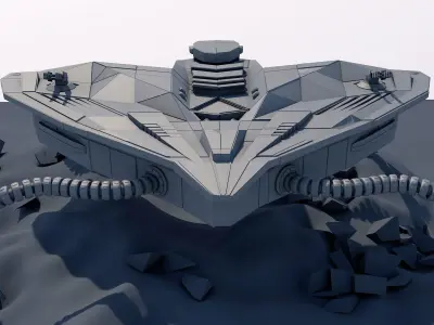Spaceship with insect 3D model
