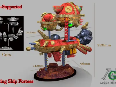 The Flying Ship Fortress 3D print model