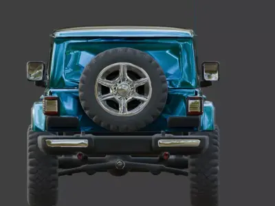  Modern Blue Off Road Jeep 3D Model Low-poly 3D model