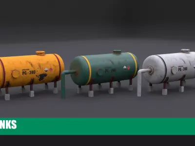 Gas Tank  Free low-poly 3D model