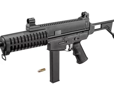 Pindad PM2 SMG Low-poly 3D model