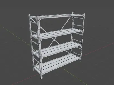Industrial Shelf Low-poly 3D model buy