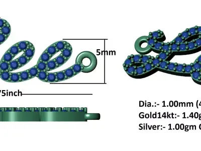 Lee Name Pendent 3D print model purchase