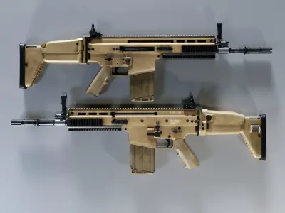 Scar-H Gun and Red Beret Collection Low-poly 3D model