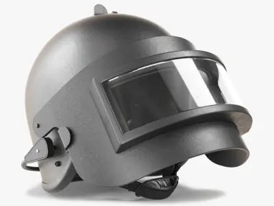 Ballistic Protective Helmet With Visor Black 3D model