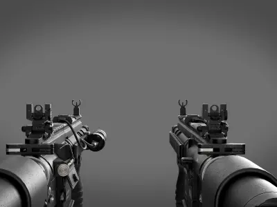 MR 762 Modular Designated Marksman Rifle Low-poly 3D model