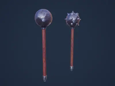 Maces sword with spike Low-poly 3D model