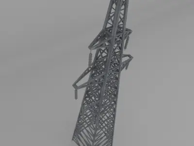 Column Power Lines 2 Low-poly 3D model