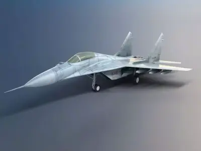 Silver Military Jet Fighter 3D model