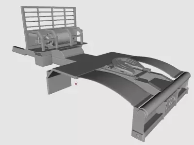 FLATBED  Truck Winch and Fifth Wheel 3D model