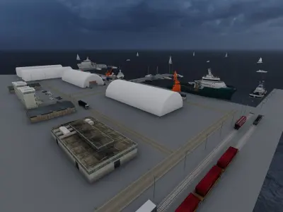 Sea port scene 3D model