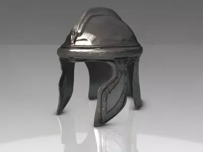 Ancient iron helmet Low-poly 3D model