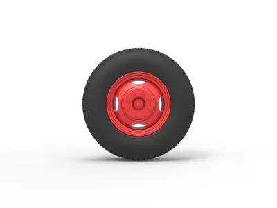 Front wheel of Pickup Truck Scale 1 to 25 3D print model