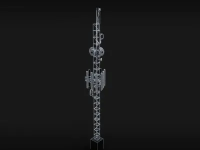 Radio Transmission Antenna Low-poly 3D model