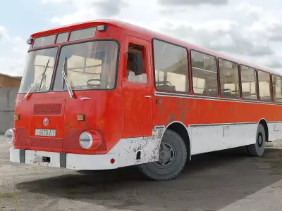 Bus LiAZ-677 Low-poly 3D model