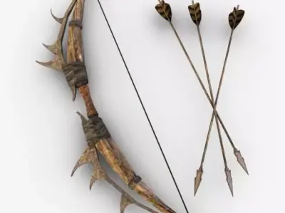 Fantasy Bow and Arrow 3D model