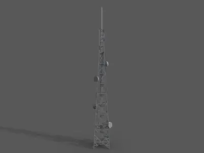 Radio Tower Free low-poly 3D model