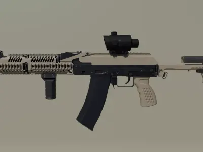 Alpha AK-105 Modular Assault Rifle Low-poly 3D model