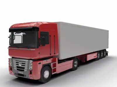 Magnum and Box Trailer 3D model