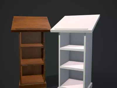 Wooden Bookstand Low-poly 3D model