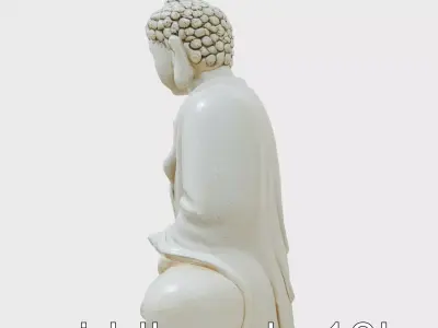 Peaceful Buddha Meditative Sculpture Low-poly 3D model