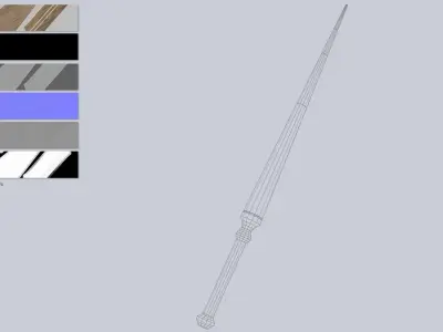 Wooden sword Low-poly 3D model shop