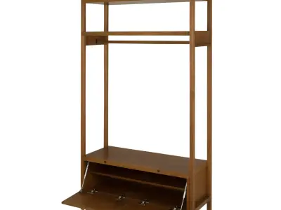 Minimalist wooden wardrobe 3D model