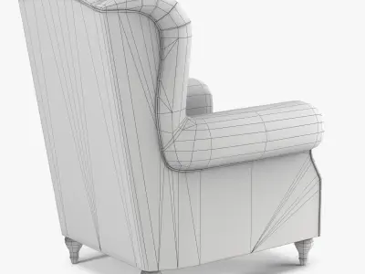 Armchair of Sherlock Low Poly Low-poly 3D model