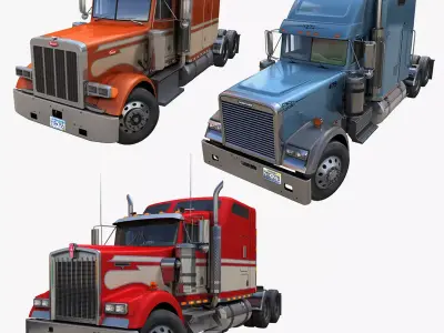 American classic trucks 3D Model Pack