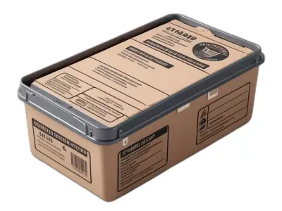 Storage Box with Cardboard Insert Low-poly 3D model