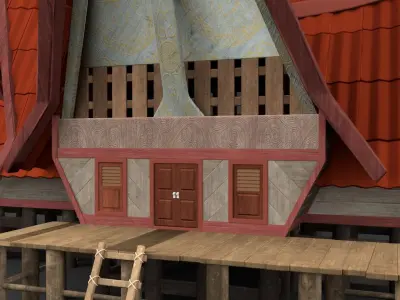 Indonesia Traditional Batak House 3D model