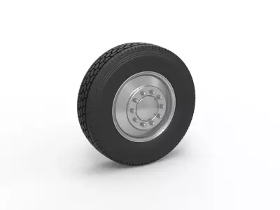 Front custom wheel of semi truck Version 2 Scale 1 to 25 3D print model