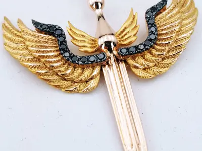 Sword Skull Pendant 3D model