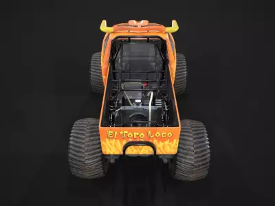 Monster truck  Low-poly 3D model