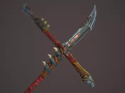 Warchif Polearm stylized game ready PBR low-poly Low-poly 3D model