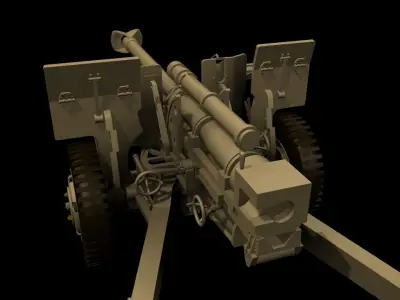 105mm artillery gun 3D model