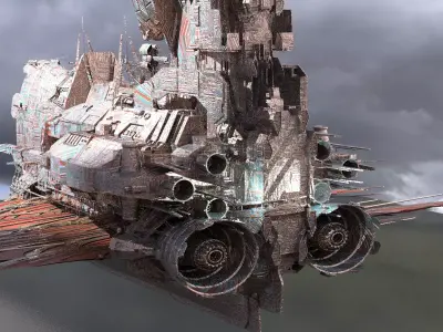 Drake Airship Sci-Fi design 3D model