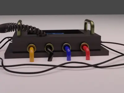 The bomb clock with wires 3D model