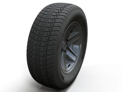80s sport car wheel highpoly 3D model