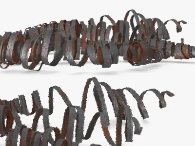Rusted Steel Shavings from Lathe Processing 3D model