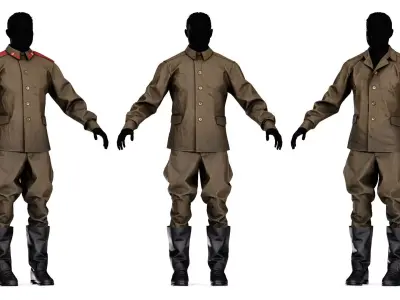 SOVIET UNIFORM M69 Low-poly 3D model