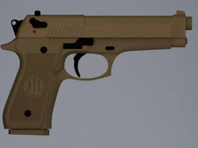 simple beretta m9 Low-poly 3D model