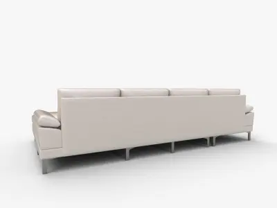 Millisan Wide Symmetrical Sofa Chaise 3D model