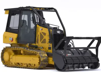 CAT Small Dozers D1 Mulcher 3D model