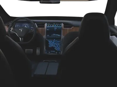 Tesla Model X Silver with interior and chassis 3D model purchase