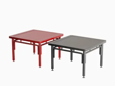 Steel Table Colored 02 Low-poly 3D model