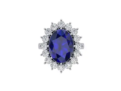 Oval Art Deco Ring 3D print model 11