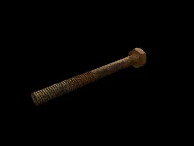 Anydrafts Rusty screw 01 Low-poly 3D model