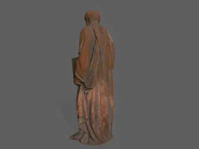 Old Man Statue Low-poly 3D model 7